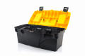 13 inch Tool Box Plastic Tool Box with Tray and Organizers Includes Removable Three Small Parts Boxes. 