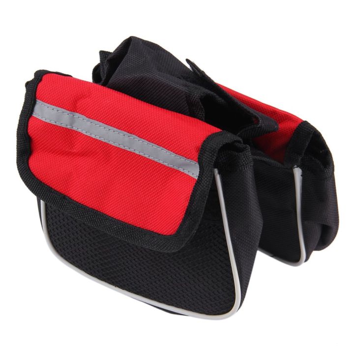 Sports Bicycle Cycling Pouch Frame Pannier Front Tube Cellphone Double Bag