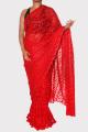 Red Lace Saree for Women. 