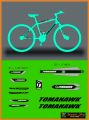 TOMAHAWK Push Bike Cycle Stickers Mountain Bike Luminous Reflective & PVC Plotter Cutting Stickers 10 Piece Full Set. 