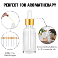 Glass Dropper Bottle 24 Pack Clear Glass Bottles Empty with 2 Funnels & 2 Long Pipettes, 30ml Eye Dropper Bottles. 