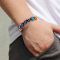 Glossy Beads Bracelet Adjustable Lace-up Unisex Faux Tiger Eye Healing Bracelet Party Supplies. 