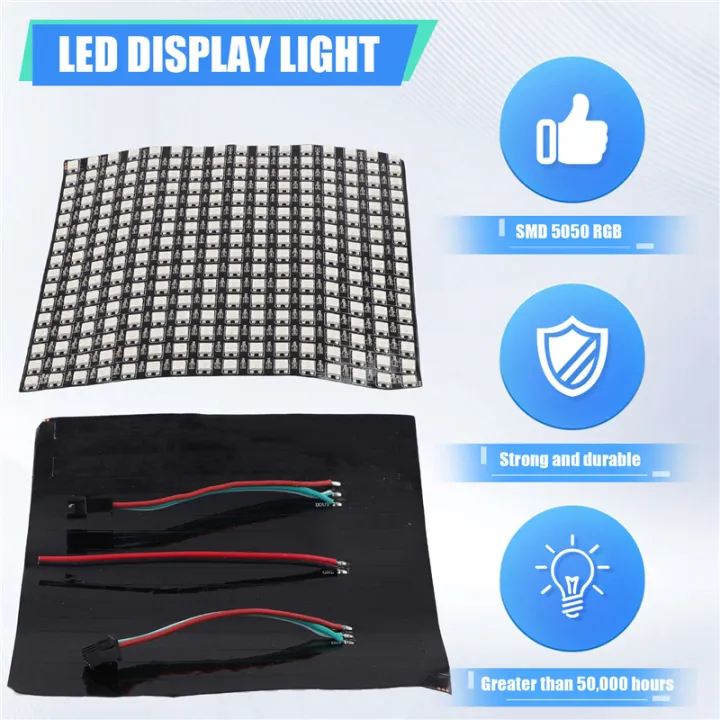 WS2812%20RGB%20LED%20Matrix%20Panel%20WS2812%20Led%20Programmable%20Light%20Individually%20Addressable%20Flexible%20for%20Video%20Display,%20DC5V%20(16x16)%20-%20Image%204