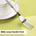 Retro Fork BBQ Telescopic Extendable Dinner Fruit Dessert Long Handle Fork Stainless Steel Cutlery Fork Tableware. 