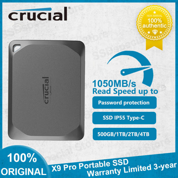 New specials NEW Crucial X9 Pro Portable SSD 1TB 2TB 4TB Up to 1050MB/s Read USB 3.2 External Solid State Drive for PC with Mylio Photos+ External hard Drives