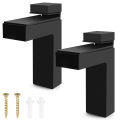2 Pcs Wood/Glass Shelf Bracket for 3-28mm Thick Shelves,Black. 