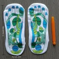 Acupressure Massage Socks and Stick Set - Adjustable Height, Polyester, for Men and Women, Foot Reflexology Socks with 1 Pair + 1 Massage Stick. 