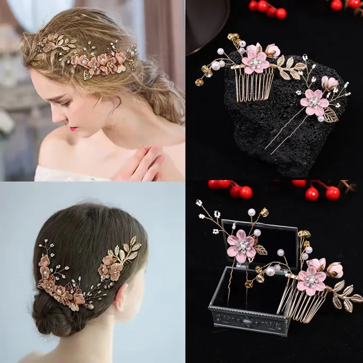 4pcs/Set%20Pearl%20Flower%20Hairpin%20Side%20Comb%20Golden%20Leaf%20Shaped%20Alloy%20Tiaras%20Wedding%20Bride%20Insert%20Hair%20Clips%20Hair%20Jewelry%20Bride%20Headwear%20-%20Image%202