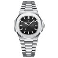 BAISHENG Luxury Watch For Men Waterproof Square Quartz Wrist Watch Luminous Stainless Steel Business Watch. 