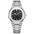 BAISHENG Luxury Watch For Men Waterproof Square Quartz Wrist Watch Luminous Stainless Steel Business Watch. 