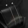 Long Wire Tassel Thread Chain Hanging Earings Cross Star Pendants Drop Earrings Jewelry For Women. 