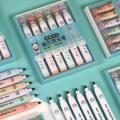 Combo Pack of 6 PCS Aesthetic Cute Cat Paw Highlighters || 4 PCS Magic Erasable Gel Pen || and Unicorn Pouch (Stationery Combo for Kids Best Gift). 