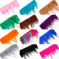 8-10cm 1m/10m Color Feather Trim Pointed Feather with Cloth Ribbon Strips for Garment Apparel Making. 