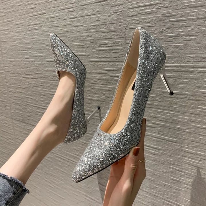 Shoes2023New Women's Spring and Summer All-Match Sequined Xiuhe