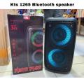 KTS-1265 Karaoke Double 3' High Quality Bass RGB LED Colorful Lights Portable Bluetooth Speaker with Free Mic. 