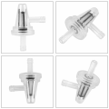 2x MOTORCYCLE CLEAR INLINE GAS RIGHT ANGLE FUEL FILTER 1/4 6/7MM BIKE. 