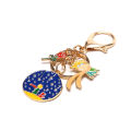 Fashion Metal Rose Keychains Starry Little Prince Keyring Creative Boy Men Women. 