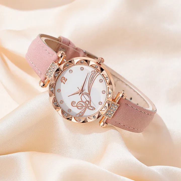 Pink%20Fashon%20Elegant%20Women%20WristWatch%206Pcs%20Heart%20Ring%20Necklace%20Earrings%20Bracelet%20Set%20PU%20Strap%20Ladies%20Quartz%20WristWatch%20No%20Box%20-%20Image%202