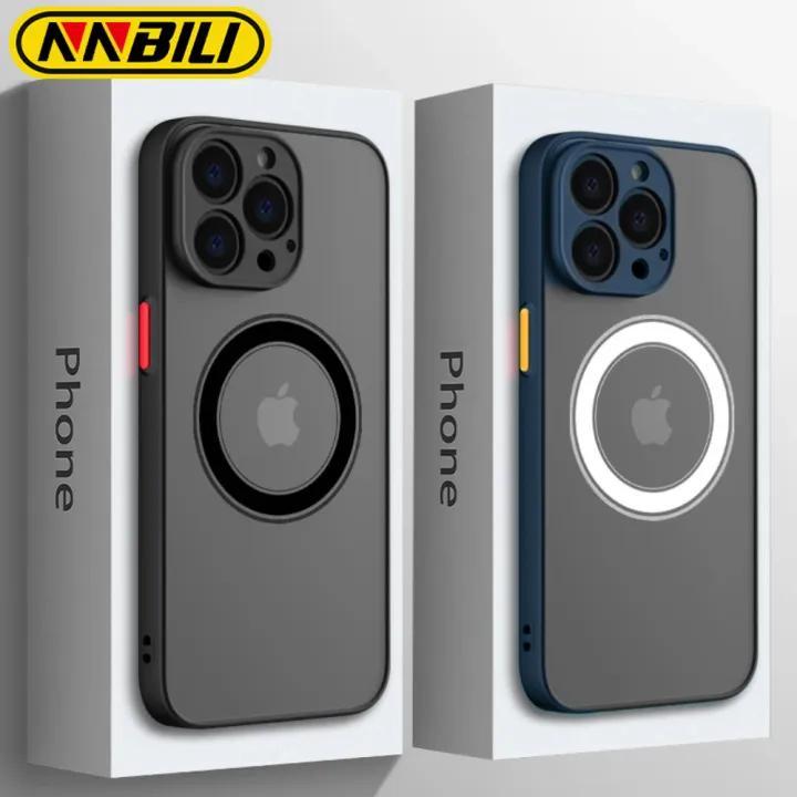NNBILI NEW Luxury Matte Magnetic For Magsafe Wireless Charge Case For iPhone 16 15 14 13 11 12 Pro Max Mini Plus Max Armor Cover