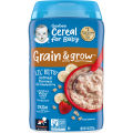 Gerber Baby Grain & Grow Lil' Bits Baby Cereal, Banana Strawberry Oatmeal, 227G  8M+. 