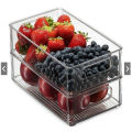 3 Sizes Refrigerator Organizer Box Stackable Fridge Food Storage Bins Handle Clear Plastic Pantry Food Freezer Organizer Tool. 