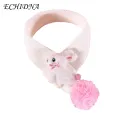 Bear Pattern Pet Scarf Cozy Cartoon Knitted Pet Scarf for Winter Cute Cat Dog Neckwear Accessory. 