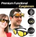 HD vision Glasses Night vision glass  set Night Vision Driving Glass Bike Riding Glass - 2 pcs   Night Sight Night Driving Over Glasses UV Wind Protection Driving, Headlight Glasses with Glare cut Technology. 