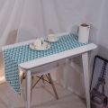Longshow Lovely Light Blue Geometric Printing Table Runner For Home Decoration. 