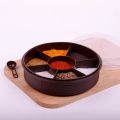 Round Plastic Masala Spice Box | Kitchen Masala Storage Dabba 7 Container Multipurpose Species Woven Masala || Rangoli Box Dabba || Spice Box, Air-Tight || Divided Fruit Tray.. 