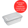 Rectangular Plastic Transparent Container With Lid PP 750ML.. 
