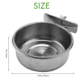 3-Piece Bird Feeder Cup Stainless Steel Parrot Feeder Cup Animal Cage Water Food Bowl S. 