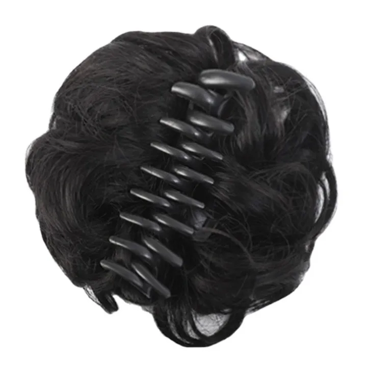 Wavy Hair Piece Messy Curly Hair Bun Invisible Hair Extensions Updo Synthetic Chignon Scrunchie Fake Hair Claw Clip Bun Women