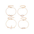 4PCS/Set Creative Set Handicraft Simple Love Bracelet Women's Fashion Bracelet Jewelry for Girls. 