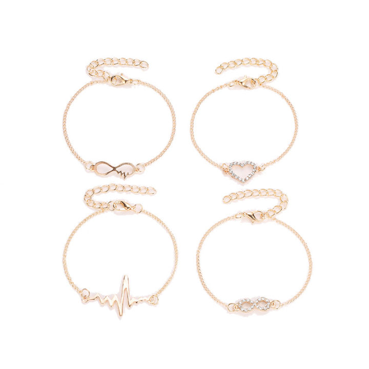 4PCS/Set%20Creative%20Set%20Handicraft%20Simple%20Love%20Bracelet%20Women's%20Fashion%20Bracelet%20Jewelry%20for%20Girls%20-%20Image%202