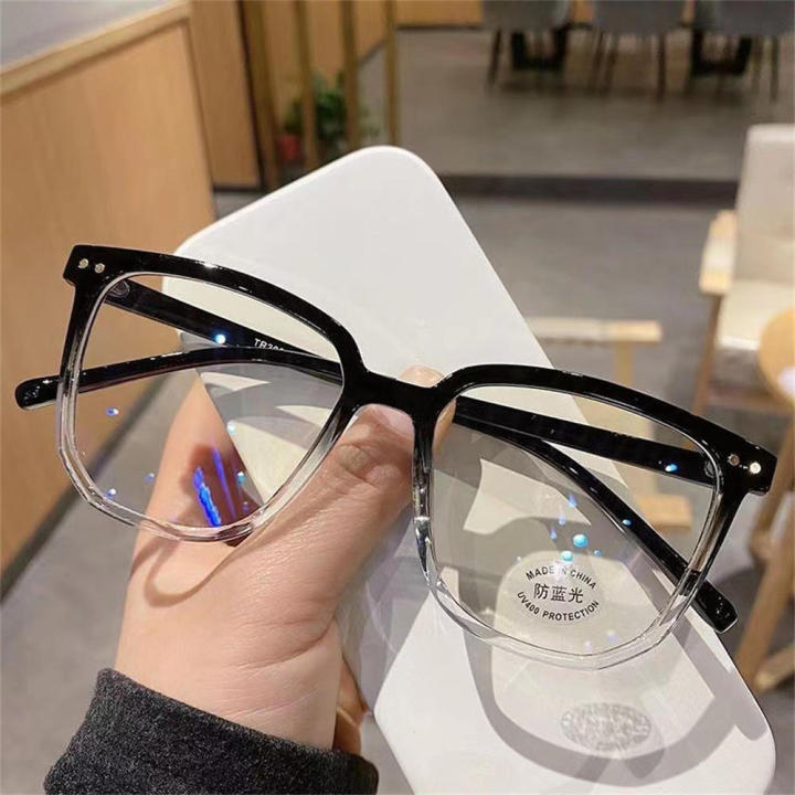 Transparent Frame Computer Glasses  Lenses Unisex Glasses Blackout Glasses Anti Blue Light Glasses Lightweight Eyeglasses Eyewear Accessory Round Glasses for Screen  Digital Devices Eye Strain Relief