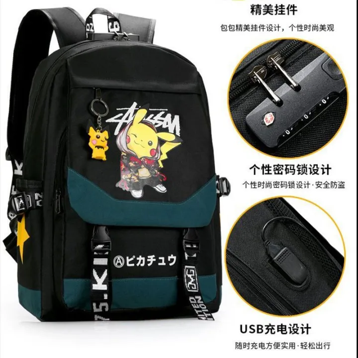 Schoolbag%20Men's%20Korean-Style%20Trendy%20Backpack%20Women's%20Large%20Capacity%20Primary%20School%20Student%20High%20School%20Student%20Fashion%20Backpack%20-%20Image%202