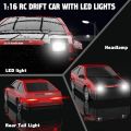 RC Drift Car 1:16 Scale 4WD RC Car with LED Lights. 