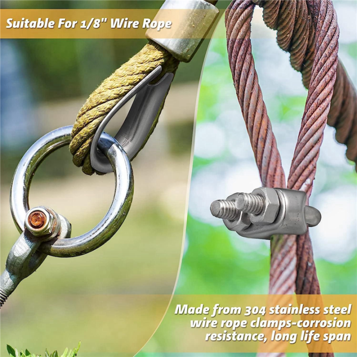 30PCS%201/8%20Inches%20Stainless%20Steel%20Wire%20Rope%20Cable%20Clip%20Clamp%20For%20Wire%20Rope%20Rigging%20Tent%20Rope%20Guard%20Railing%20System%20-%20Image%203