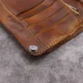 New Handmade Wrinkle Wallet,Cow Leather Men Wallet,Retro Leather Money Clip,Crazy Hore Card Holder,Light Brown. 