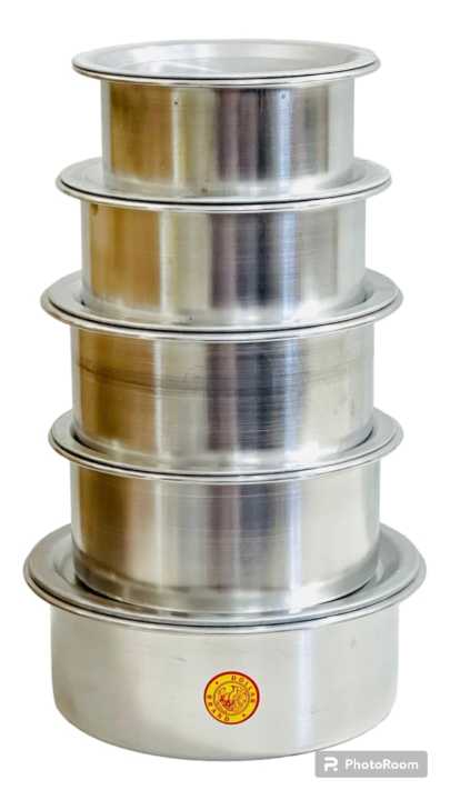 Aluminium cooking Pot 5 Pcs /  Doller Brand For Jafna Pots/ Heavy Pots 300g-1.25kg