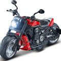 Ming Ying MY66-M1215 1:12 Scale Die-Cast Motorcycle Toy  Alloy Pull Back Motorbike With Music and LED Lights. 