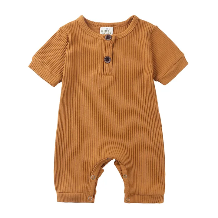 Baby%20Summer%20Jumpsuit%20Newborn%20Cotton%20Short%20Sleeves%20Romper%20Fashion%20Infant%20Solid%20Color%20Bodysuit%20For%20Boys%20Girls%20-%20Image%204