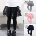 Cotton Baby Girls Leggings Lace Princess Skirt-pants Spring Autumn Fashion Children Slim Skirt Trousers For 2-6 Years Kids Pants. 