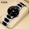Fashionable Black And Silver Watch For Women. 