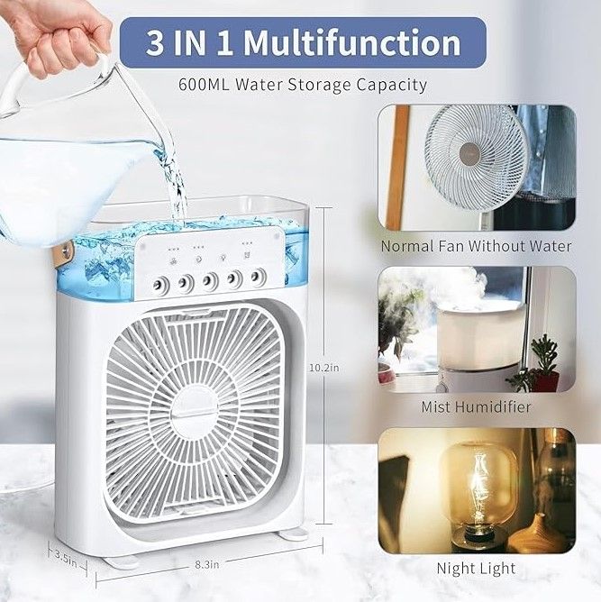 DRUMSTONE%20%20Portable%20Humidifier%20Mini%20AC,%20Table%20Fan,%20Desk%20Fan%20with%20USB-Powered,%203%20Speed%20Modes,%20Mist%20Function,%207%20Colors%20LED%20Light,%201/2/3%20H%20Timer%20Home,Travel%20-%20Image%203