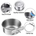 Pet Stainless Steel Food Water Bowl Bird Feeder Crate Cage AU 10/12/14cm Parrot. 