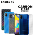 Carbon Fiber Pattern Back Film For Samsung Galaxy A2 Core M01 A10 A51 M51 S20 S20 Ultra S20 PlusM31 M31S A20S A50 A21S A21 M21 M01 Core M20 A20 A11 M11 S20FE A22 M42 A42 A03S A70 A71 A72 A52 M02 M02S Rear fibre Sticker Protective. 