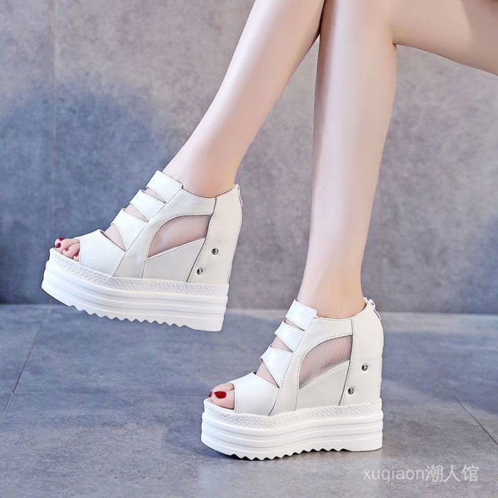 10cm%20Super%20High%20Heel%20Peep%20Toe%20Sandals%20Women's%20Summer%20Platform%20Platform%20Platform%20Shoes%20White%20Peep%20Toe%20Shoes%20Wedge%20Platform%20Zipper%20-%20Image%207