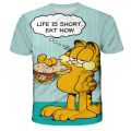 The Garfield Show Anime figures Kids Cute Cartoon T-shirts for Boys 3D Printed T-shirt Clothes Fandom for Summer Casual Clothing. 