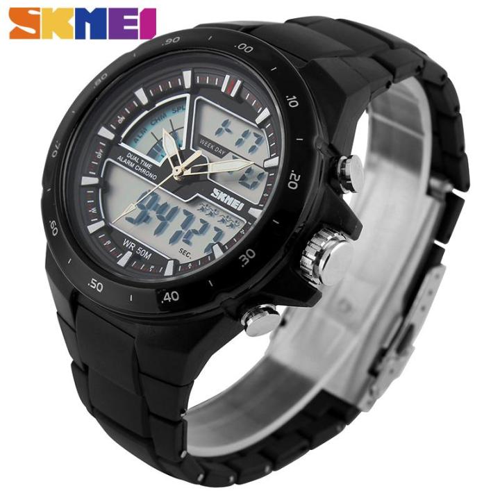 【BestGO】SKMEI Men Sports Watches Fashion Digital Watch Alarm Dual Display Casual 30M Waterproof Chrono Wristwatches 1016